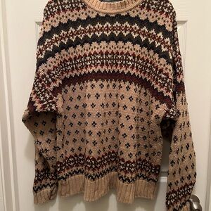 Abercrombie & Fitch Multicolor Patterned Crewneck Sweater